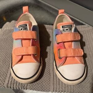 Converse Kids' Peach and Rainbow Sneakers